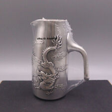 Solid 999 Fine Silver Wine Divider Big Wine Cup With Dragon Pattern 111mm H picture