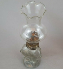 Vintage Small Oil Lamp with 3 Fish Sculpture Designed Base 8.25