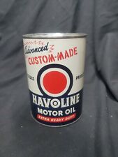 Vintage Havoline  Motor Oil Can Texaco Product Advanced Custom-made picture