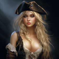 Signed Fine ART PRINT 8x8 Sexy Female Pirate Photography Seductive Girl Picture picture