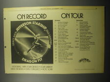 1974 Jefferson Starship Dragon Fly Album Advertisement - On Record On Tour picture