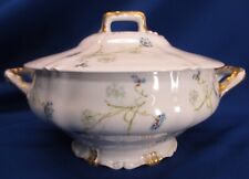 THEO HAVILAND LIMOGES FRANCE LARGE SOUP TUREEN IN BLUE CORNFLOWER PATTERN picture