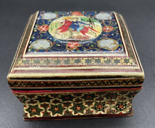 VTG Persian Khatam Wood Small Jewelry Box With Inlay Marquetry Micro Mosaic READ picture