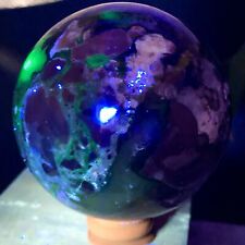 1.13LB Natural Silver Light Agate crystal Sphere Ball Glow Under UV Light picture