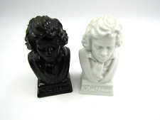 BEETHOVEN CERAMIC SALT AND PEPPER SET BLACK AND WHITE  picture