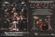 2004 2pg Print Ad of Pearl Export Anniversary Drum Kit w Joey Jordison Slipknot picture