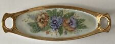 Antique Limoges Giraud France Flowers Dresser Vanity Tray Hand Painted . picture