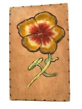 Antique Vintage Leather Postcard Moore&Gibson New York Flower Card picture