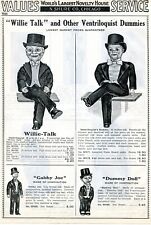 1938 Print Ad of Ventriloquist Dummies Willie Talk, Gabby Joe, Dummy Doll picture