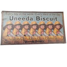 Vintage Rare Uneeda Biscuit National Biscuit Nabisco Advertising Cardboard Sign picture