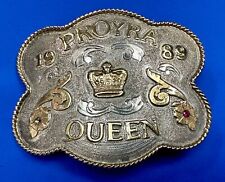 Large Pro Yra Queen 1989 Rodeo Trophy Award ornate ruby accented belt buckle picture