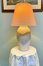  Ceramic Table Lamp ~ Signed H.L. ~ Bisque Body ~ Raised Relief Drip Design picture