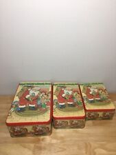 Vintage Bi-Star Christmas Tin Box Santa Claus w Children W6.5x L10xD3 Container picture