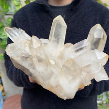 4.1lb Large Natural Clear White Quartz Crystal Cluster Rough Healing Specimen picture