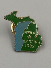 Vintage 1982 Lansing MWBA Pin Michigan Womens Bowling Association Lapel Hat picture