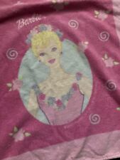 Vintage 90s Barbie Franco Pink White Bath Beach Mattel Princess Flower Towel  picture