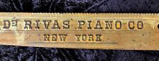 New York Piano Co Salvage Decor De Rivas Antique Cast Iron Name Plate Art Music picture