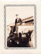 Old Photo Snapshot Man Sitting Front Of Car Portrait #15 Z20 picture