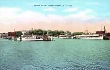 Vintage Postcard Yacht Basin Sailing Water Sports Charleston South Carolina SC picture