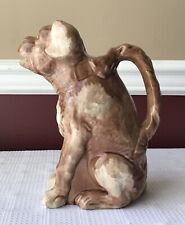 Antique Odell & Booth Brothers (O&BB) Majolica Pottery Dog Pitcher, Made In USA picture