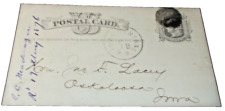 MAY 1876 IOWA CENTRAL MINNEAPOLIS & ST. LOUIS RAILWAY PREDECESSOR RPO POST CARD picture
