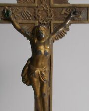 ANTIQUE FIRE GILDED METAL CRUCIFIX EARLY 18TH CENTURY ANGEL/DICE/..  10.51