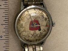 Vintage Freemason Watch Waltham Antimagnetic Chrome Top Stainless Steel Back picture