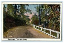 c1940s Road and Trees Scene Near Cherokee Iowa IA Posted Vintage Postcard picture