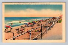 Virginia Beach VA-Virginia, General Beach Scene, Antique Vintage Postcard picture