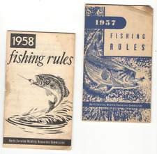 VINTAGE N.C. 1957 & 1958 FISHING RULES BOOKLETS  FEES/REGULATIONS/ACCESS AREAS picture