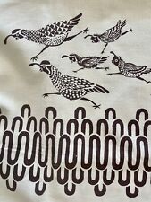 Vintage HARWOOD STEIGER SIX QUAILS Border Fabric  2 Yards picture