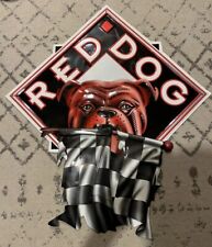 Vintage Red Dog Beer Metal Sign - RACING CHECKERED FLAG 34”x30” Breweriana RARE picture