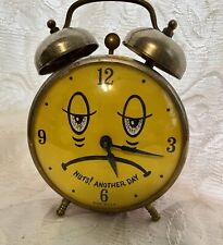 Vintage Robert Shaw Lux Time Nuts Another Day 2 Bell Metal Alarm Clock picture