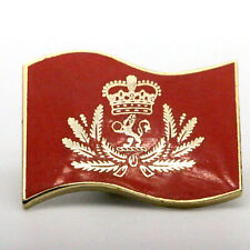 Vintage Red Orange Flag Wreath Heraldry Lion Crown Flag Enamel Tie Lapel Pin 1