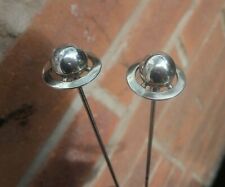 Unusual Pair of Sterling Silver Charles Horner Hatpins h/m 1909 Planet / Saturn picture
