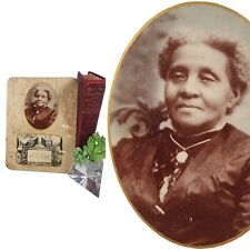 Antique Vtg Celluloid Photo Frame African American Grandmother Funeral Mourning picture