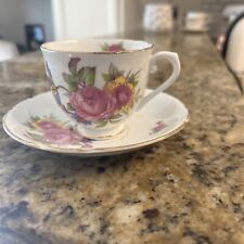 Vintage, Stanley Fine Bone China Floral, Footed, Teacup, And Saucer picture