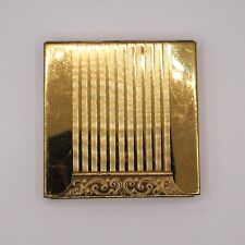Avon Vtg Square Goldtone Makeup Compact with Flip Clasp Art Deco Inspired picture
