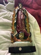 Large Antique Statue Virgin Mother Mary with Child Large Figure 28” Chipped picture
