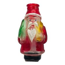 VTG Frosted Glass Santa Claus Holding Tree Old World Christmas Light Bulb Cover picture