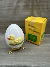 Vintage Goebel 1979 Porcelain Duckling Easter Egg & Stand West Germany 2nd Ed picture