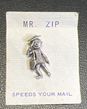 VINTAGE OLD MR ZIP CODEBRASS PIN ZIPPY POST OFFICE MAIL MAN LETTER CARRIER  60s picture