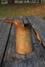 BARN FRESH 1950s GALVANIZED METAL QUART STUB NOSED OIL FUNNEL CAN GARDEN SHED picture