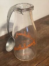 Antique Rochester Ny Bartholomay Half Pint Milk Bottle And Creamer Spoon picture