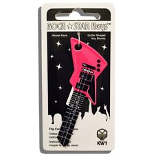EXP Guitar Shaped Key Blank - PINK - Musical Collectable - Keys - Suits LW4 picture