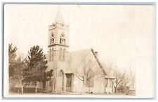 Jewell Kansas KS Postcard RPPC Photo Methodist Church 1908 Posted Antique picture