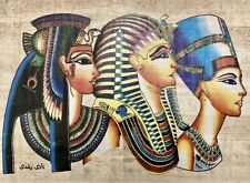 Handmade Egyptian papyrus-Cleopatra-Tutankhamun-Nefertiti-9x12 Inch picture