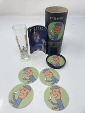 Vintage Ritzenhoff Schnapps Glass Philippe Petite-Roulet Box Coasters Man Drink picture