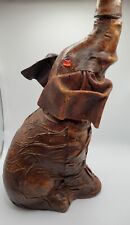 Vintage Vetropelle Leather Wrapped Elephant Wine Bottle  picture