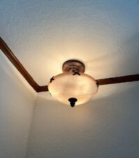 vintage genuine alabaster ceiling light fixture semi flush picture